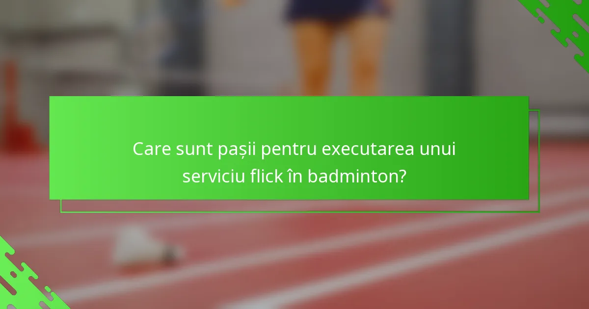 Care sunt pașii pentru executarea unui serviciu flick în badminton?