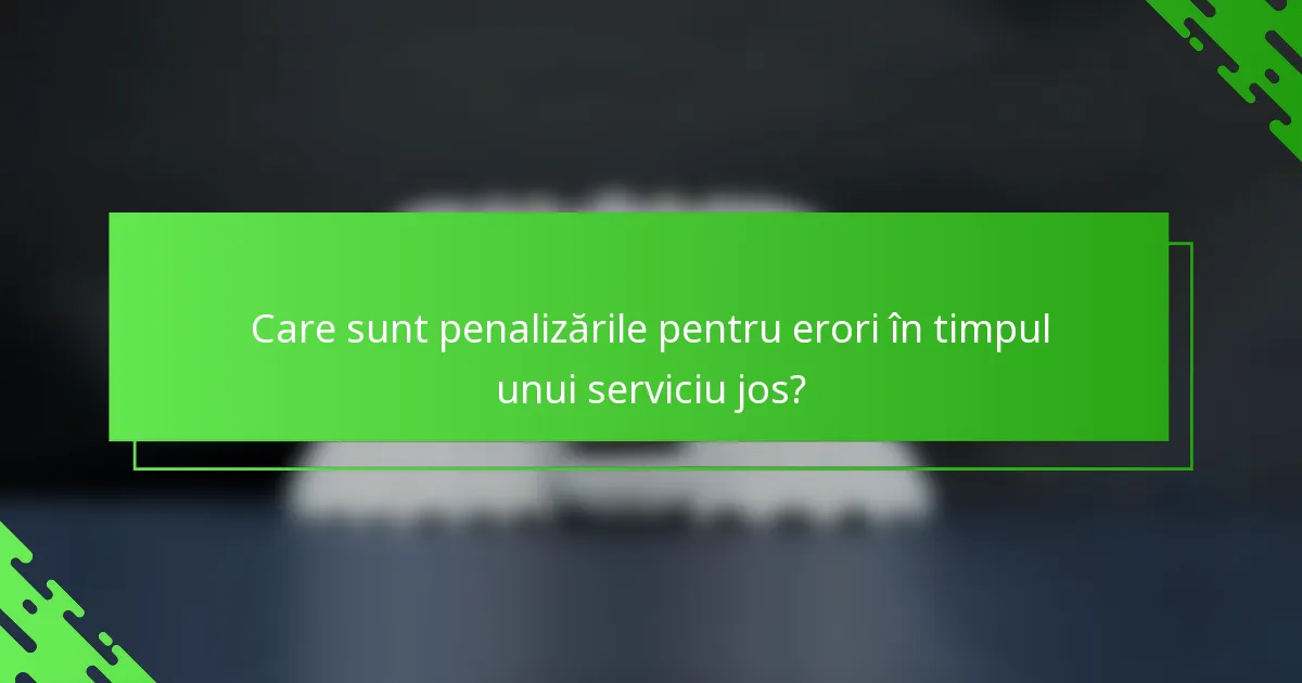Care sunt penalizările pentru erori în timpul unui serviciu jos?