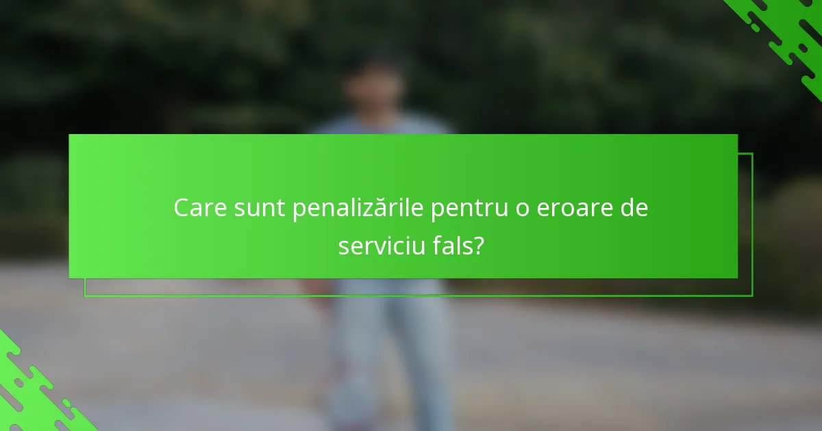 Care sunt penalizările pentru o eroare de serviciu fals?