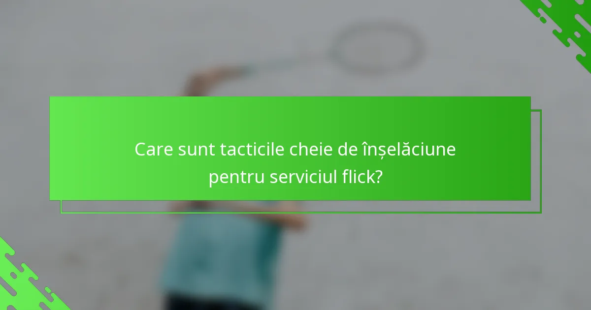 Care sunt tacticile cheie de înșelăciune pentru serviciul flick?