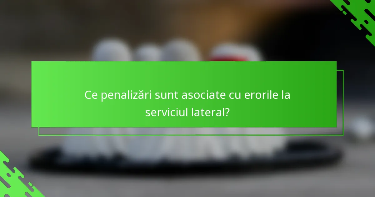 Ce penalizări sunt asociate cu erorile la serviciul lateral?