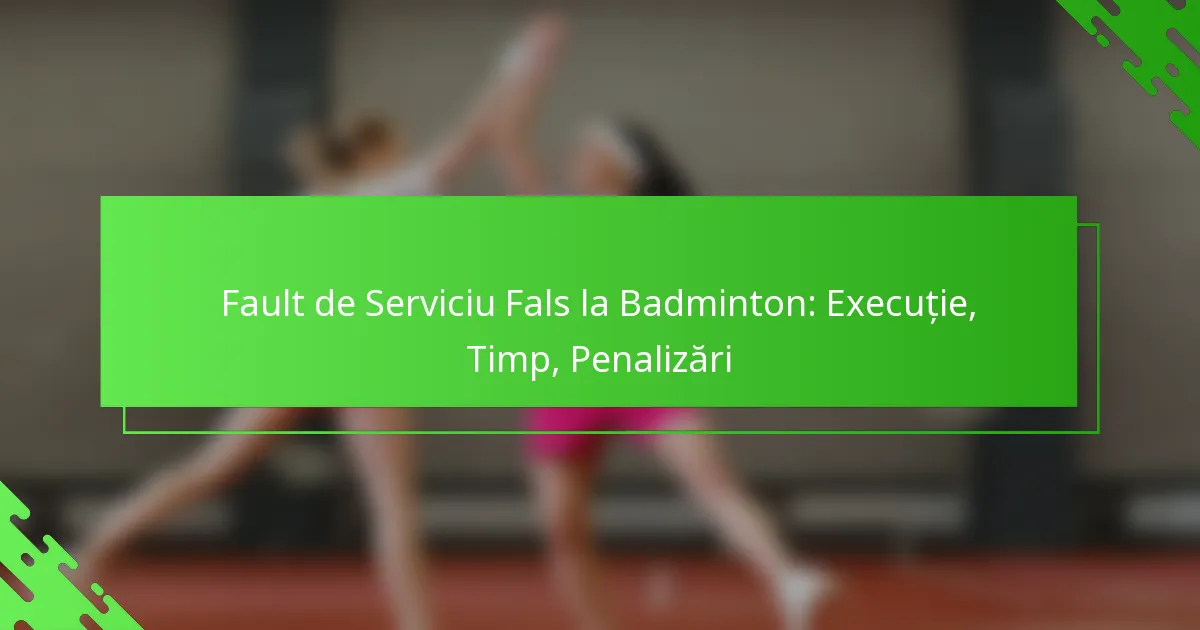 Fault de Serviciu Fals la Badminton: Execuție, Timp, Penalizări