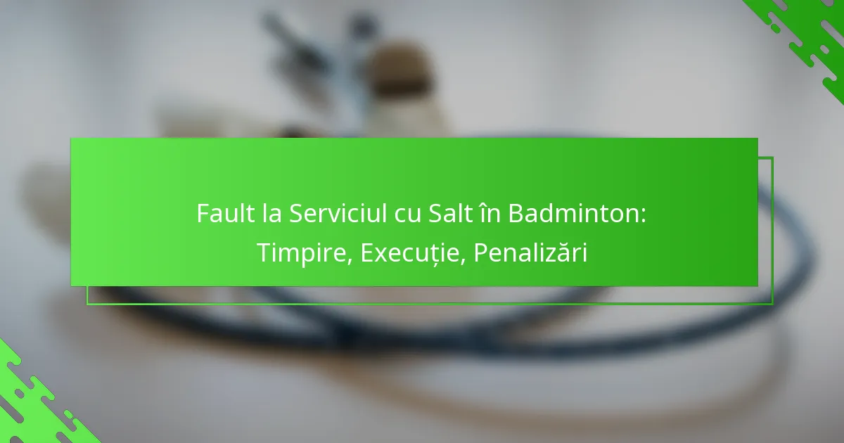 Fault la Serviciul cu Salt în Badminton: Timpire, Execuție, Penalizări