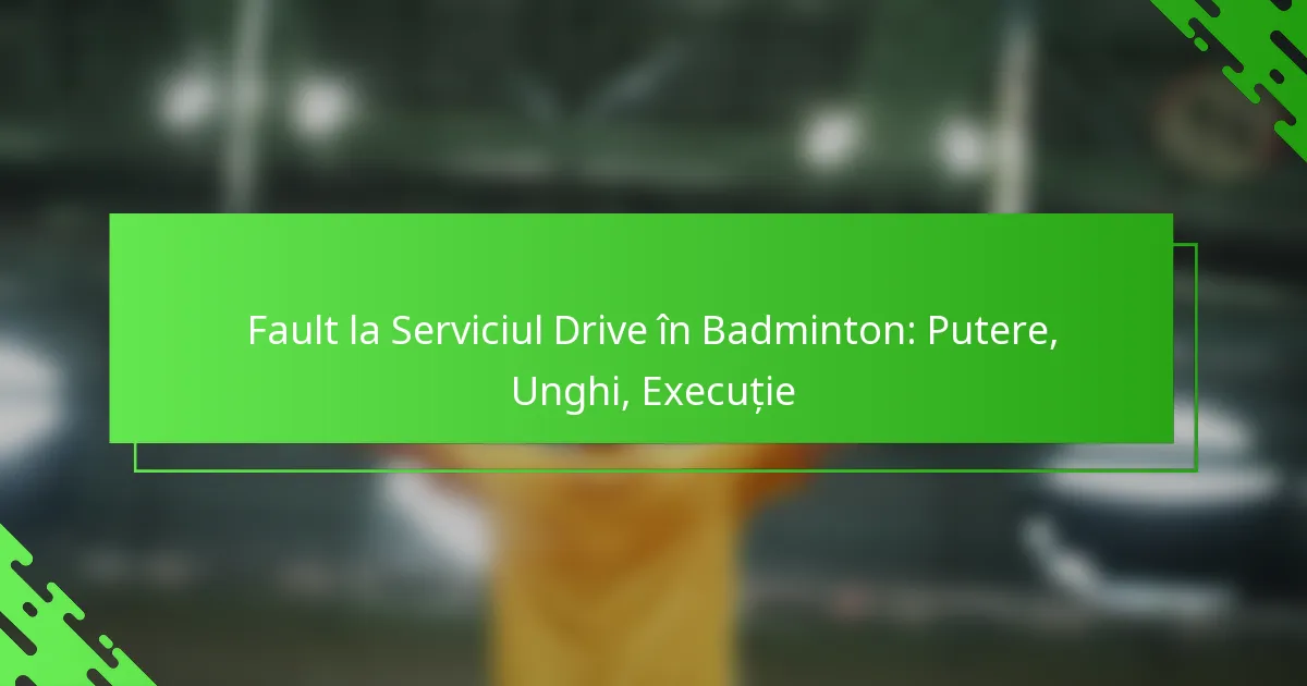 Fault la Serviciul Drive în Badminton: Putere, Unghi, Execuție