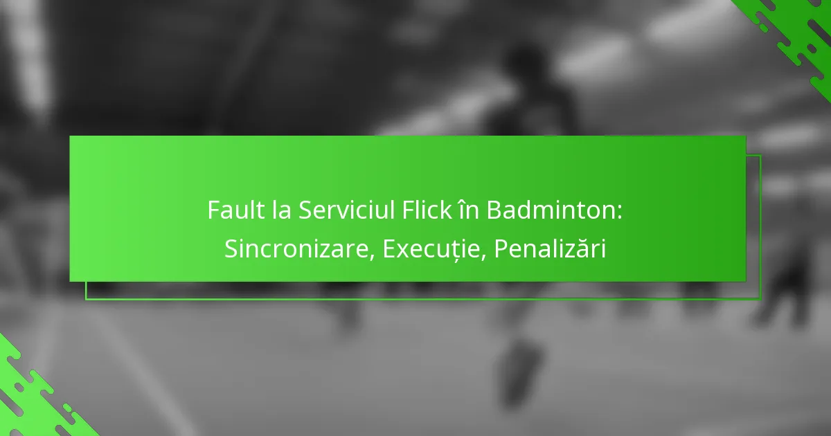 Fault la Serviciul Flick în Badminton: Sincronizare, Execuție, Penalizări