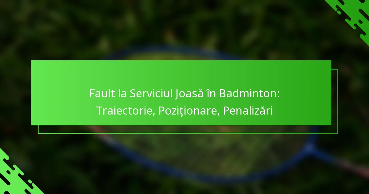 Fault la Serviciul Joasă în Badminton: Traiectorie, Poziționare, Penalizări
