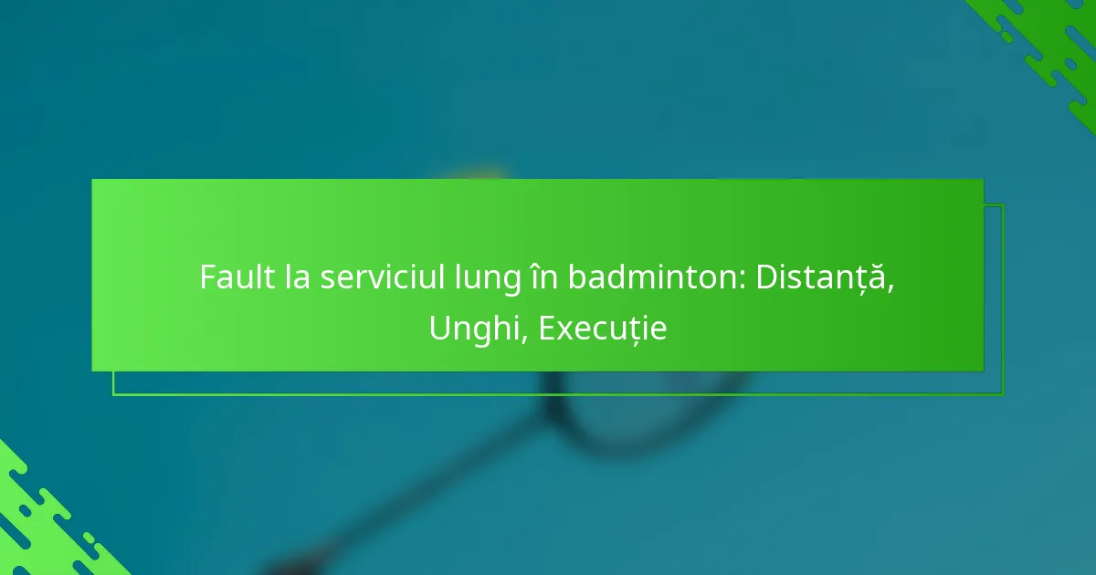 Fault la serviciul lung în badminton: Distanță, Unghi, Execuție