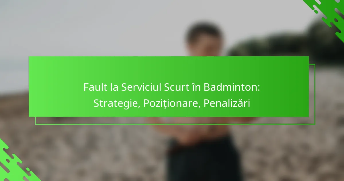 Fault la Serviciul Scurt în Badminton: Strategie, Poziționare, Penalizări