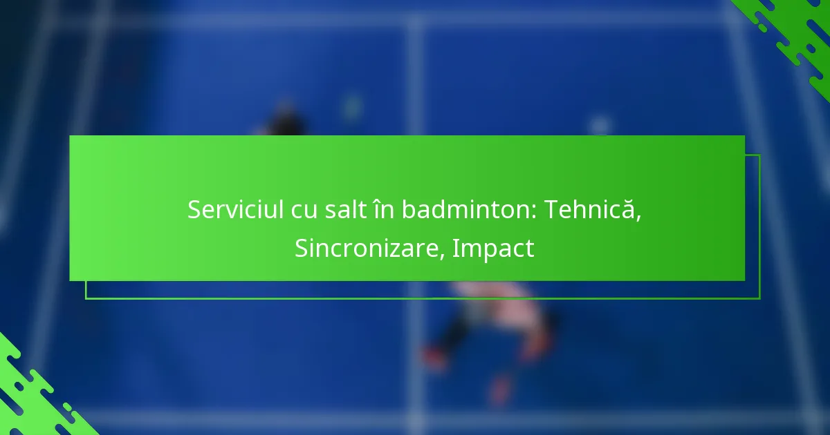 Serviciul cu salt în badminton: Tehnică, Sincronizare, Impact