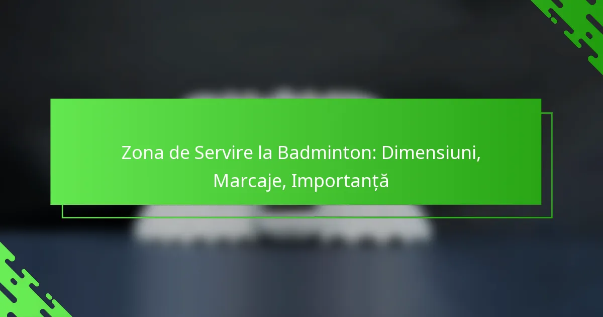 Zona de Servire la Badminton: Dimensiuni, Marcaje, Importanță